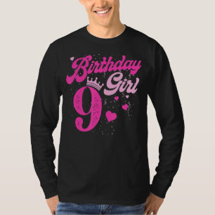 9de verjaardag van de geboorte van het meisje t-shirt