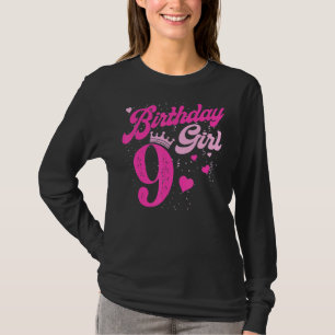 9de verjaardag van de geboorte van het meisje t-shirt