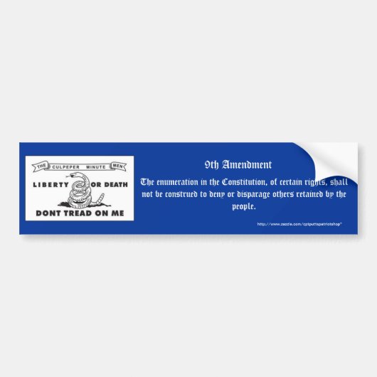 9e amendement bumpersticker (Voorkant)