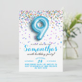 9e anniversaire Confetti Invitation (Debout devant)