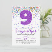 9e anniversaire Confetti Invitation (Debout devant)