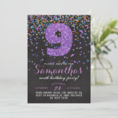 9e anniversaire Confetti Invitation (Debout devant)