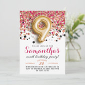 9e anniversaire Confetti Invitation (Debout devant)