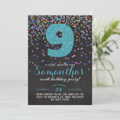 9e anniversaire Confetti Invitation (Debout devant)