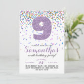 9e anniversaire Confetti Invitation (Debout devant)