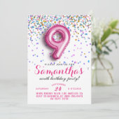 9e anniversaire Confetti Invitation (Debout devant)