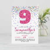 9e anniversaire Confetti Invitation (Debout devant)