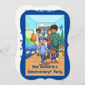 9e anniversaire du cancer Invitations du Parti (Devant / Derrière)