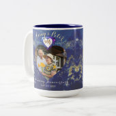 9e anniversaire du Mariage Photo Lapis Coeur Mug (Devant gauche)