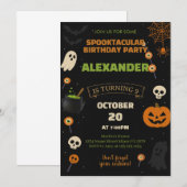 9e anniversaire Halloween Invitation | Boo-Day éff (Devant / Derrière)