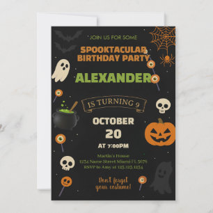 9e anniversaire Halloween Invitation Boo-Day éff