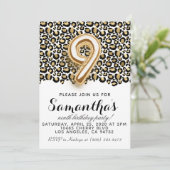 9e anniversaire Invitation de Poster de animal léo (Debout devant)