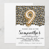 9e anniversaire Invitation de Poster de animal léo (Devant / Derrière)