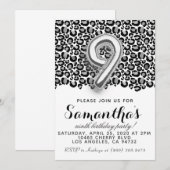 9e anniversaire Invitation de Poster de animal léo (Devant / Derrière)