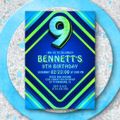 9e anniversaire Neon Invitation