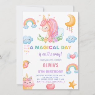 9e anniversaire Unicorn Anniversaire Invitations