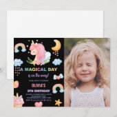 9e anniversaire Unicorn Anniversaire Invitations a (Devant / Derrière)