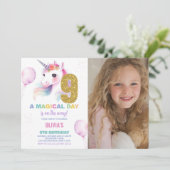 9e anniversaire Unicorn Anniversaire Invitations a (Debout devant)