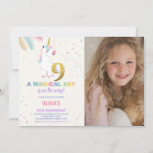 9e anniversaire Unicorn Anniversaire Invitations a (Devant)