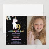 9e anniversaire Unicorn Anniversaire Invitations a (Devant / Derrière)