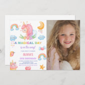 9e anniversaire Unicorn Anniversaire Invitations a (Devant / Derrière)