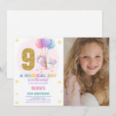 9e anniversaire Unicorn Anniversaire Invitations p (Devant / Derrière)
