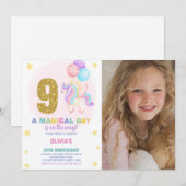 9e anniversaire Unicorn Anniversaire Invitations p (Devant / Derrière)