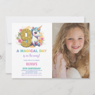 9e anniversaire Unicorn Anniversaire Invitations p