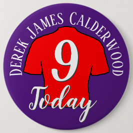 9e Birthday Football Badge to Personalize Button