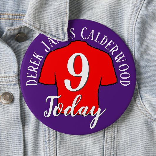 9e Birthday Football Badge to Personalize Button (In situ)