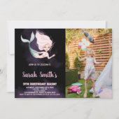 9e Blond Zeemeermin Verjaardag Uitnodigingen met F (Voorkant)