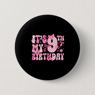 9e Coquette Verjaardag Thema Negen Jaar Oud Meisje Ronde Button 5,7 Cm