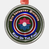 9e divisie infanterie kerst metalen ornament (Voorkant)