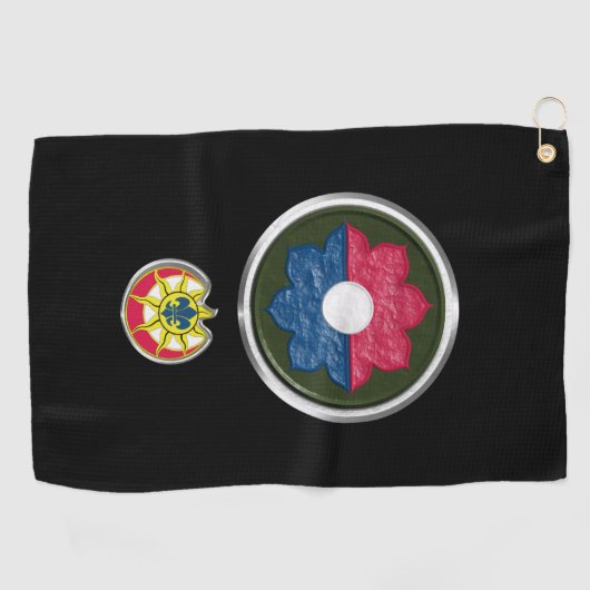 9e infanteriedivisie Gepersonaliseerd pleister en Golfhanddoek (Horizontaal)