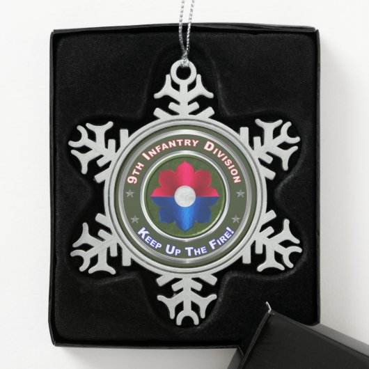 9e infanteriedivisie tin sneeuwvlok ornament (Kistje)