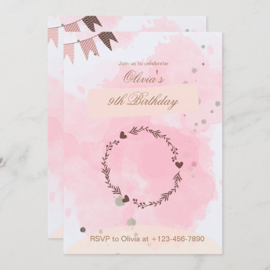 9e invitation anniversaire (Devant / Derrière)