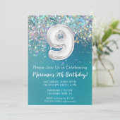 9e Invitation anniversaire Parties scintillant Tur (Debout devant)