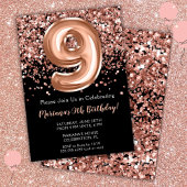 9e Invitation anniversaire Rose noir Parties scint
