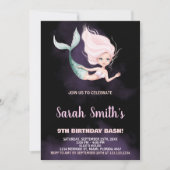 9e Invitations d'anniversaire de la sirène blonde (Devant)