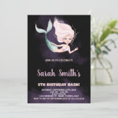 9e Invitations d'anniversaire de la sirène blonde (Debout devant)