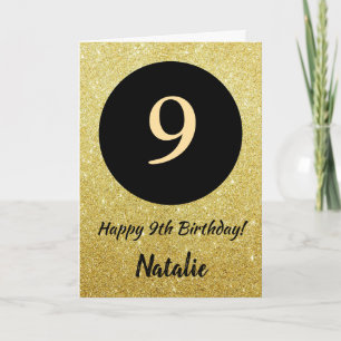 9e Joyeuse carte de Parties scintillant Black and 