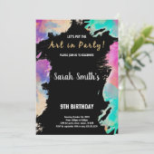 9e peinture violet noire Invitations d'anniversair (Debout devant)