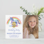 9e Rainbow Unicorn Birthday Invitations photo (Debout devant)