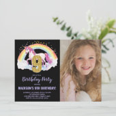 9e Rainbow Unicorn Birthday Invitations photo (Debout devant)