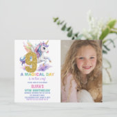 9e Rainbow Unicorn Invitations Anniversaire avec p (Debout devant)
