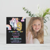 9e Rainbow Unicorn Invitations Anniversaire avec p (Debout devant)