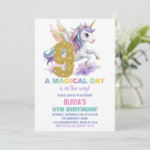 9e Rainbow Unicorn Invitations Anniversaire Vol (Debout devant)