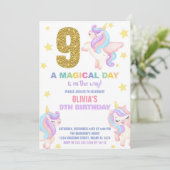 9e Rainbow Unicorn Invitations Anniversaire Vol (Debout devant)