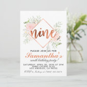 9e Rose Gold Birthday Invitation (Debout devant)