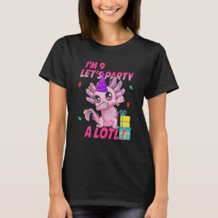 9e verjaardag: 9 Axolotl Party Girls Tiener T-shirt